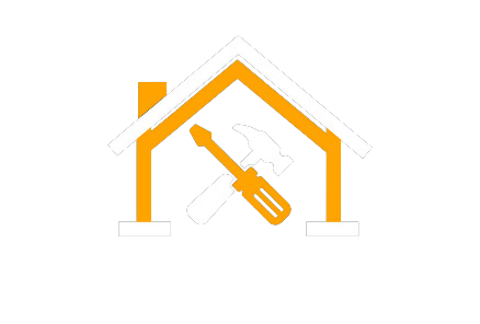 Orange House with Tools Inside Total Concept Tools Logo